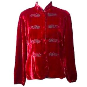 Maroon Velvet Alexandra Bartlett Jacket